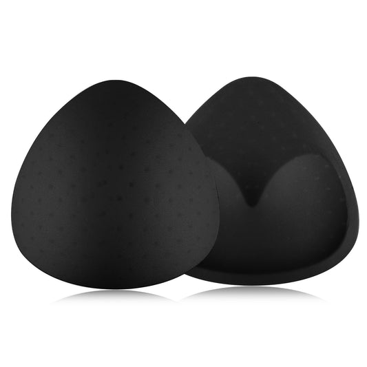 COMNICO 1 Pairs Bra Pad Inserts Breathable Triangle Bra Sewn Padded Removable Breast Enhancers Pads for Women Girls Any Cup Cover Bra (Black)