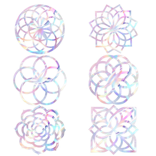 18 Pcs Anti-Collision Window Decals for Birds Strikes Prevention Rainbow Window Clings Non-Adhesive Window Stickers Glass Door Window Stickers Reusable Birds Alert Stickers for Home Kitchen