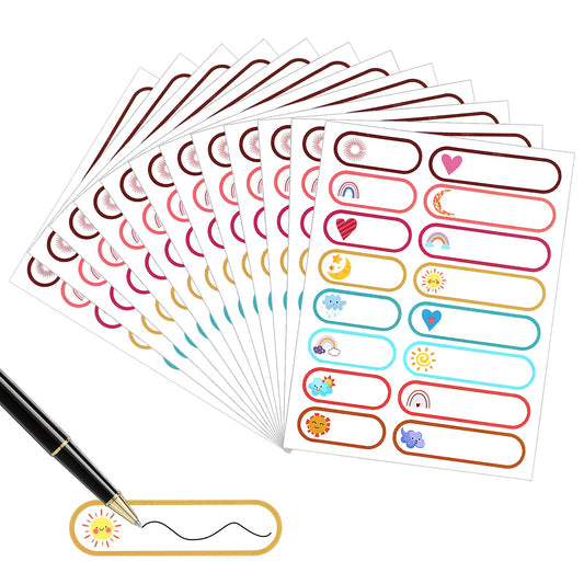 Dimeho 480Pcs Waterproof Name Labels for Kids, Toddler Bottle Labels for Daycare Self Adhesive Name Tags Stickers Labels