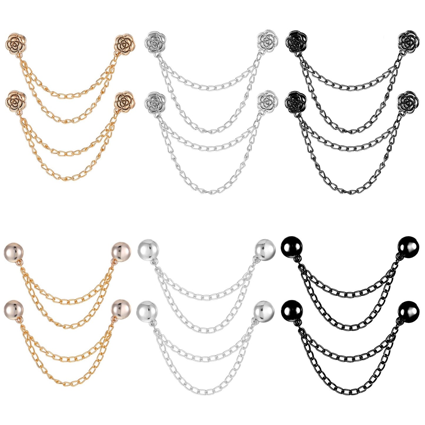 QFGasre 12pcs Magnet Clothing Pins Magnetic Clothing Clips with Chain Button Clips Multi-Use Strong Magnet Pin Multi-Function Magnetic Clip for Women Clothes Shirt Sleeves Long Pants Hijab