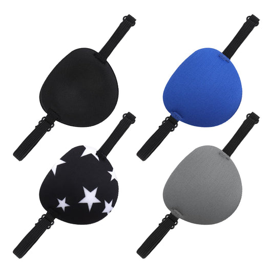 Sibba Adjustable Eye Patches 4 PCS for Adults Children Kids, Medical Eye Patch Adjustable, Adjustable Pirate Eye Patch for Left or Right Eyes Lazy Amblyopia and Cosplay