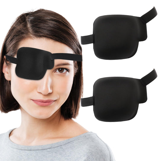 2Pcs Eye Patches for Adults Soft 3D Adjustable Eyepatchs One Eye Cover Medical Right Eyes Reusable Eye Covers Pirate Costume Eye Patch for Lazy Eye Amblyopia Strabismus and After Surgery