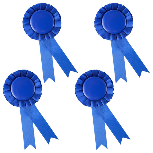 Academic Award Incentives Ribbons 4 PCS DIY Rose Brooch Decorations Participation Costume Prize For Winner Science Badge Awards Cook Certificate Alloween Set Christmas Party Supplies(Blue)
