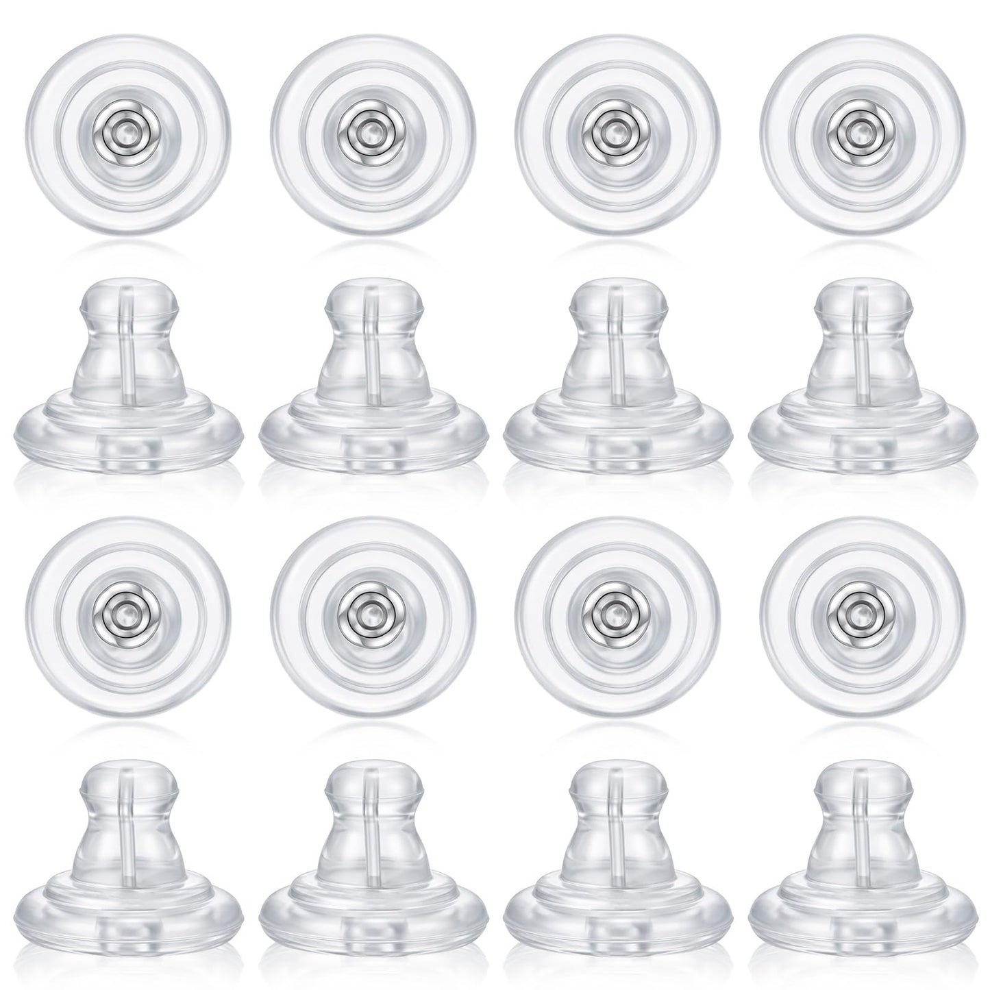 Heclia Pack of 16 Earring Backs Hypoallergenic Silicone Replacement