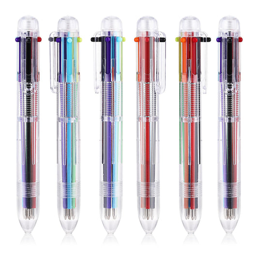 Sibba Multicolor Pen Ballpoint 6 PCS Multi-colored Retractable Changing Ink Refill Set Mini Invisible Fine Point Picture Writing Correction Multipurpose Office Party Favors Fun Marker