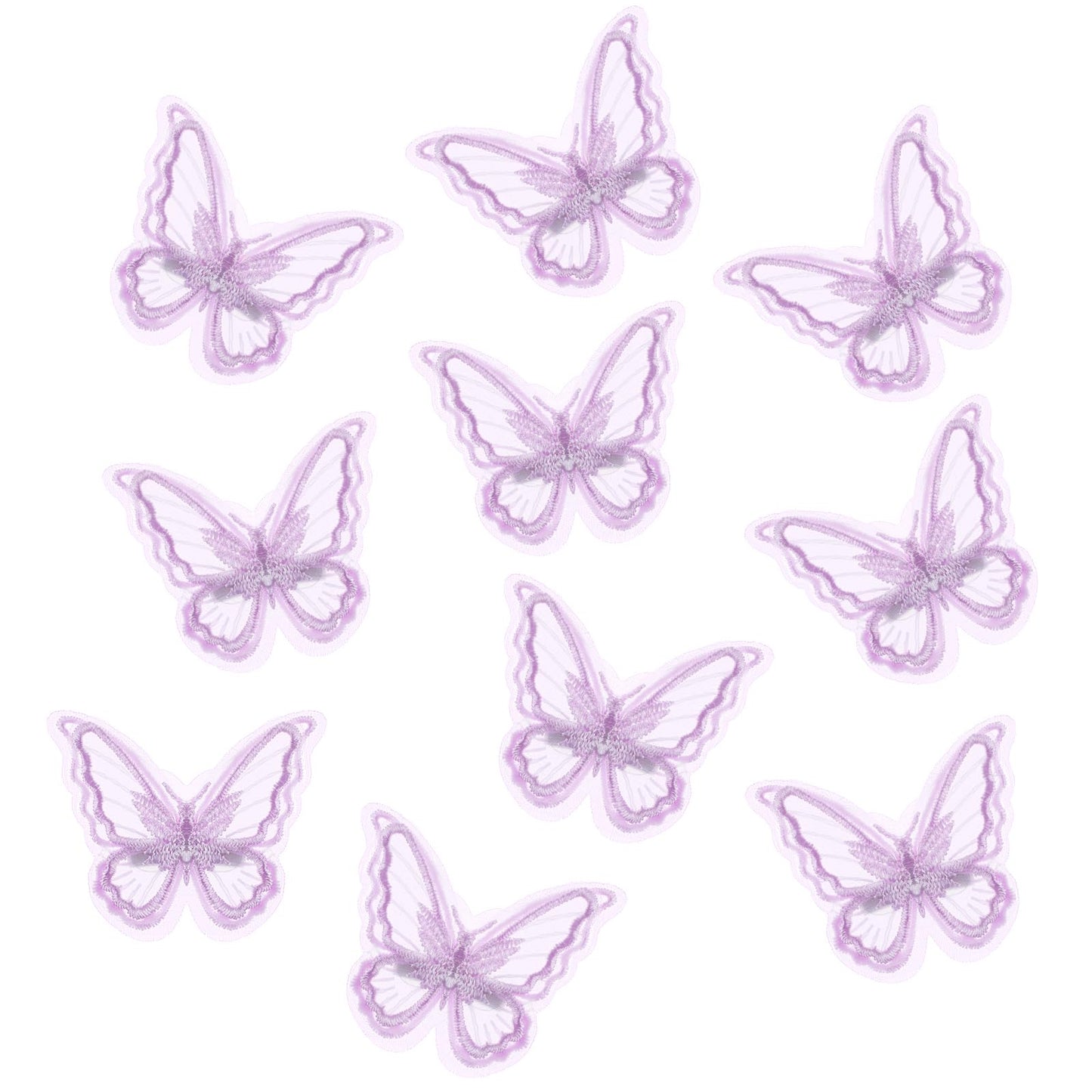 Dimeho 10 Pcs Butterfly Hair Clips Purple Embroidery Pins Lace Wedding Hairclip Fairy Aesthetic Hair Styling Accessories for Party Decor Women Girls Birthday Bridal(Purple)