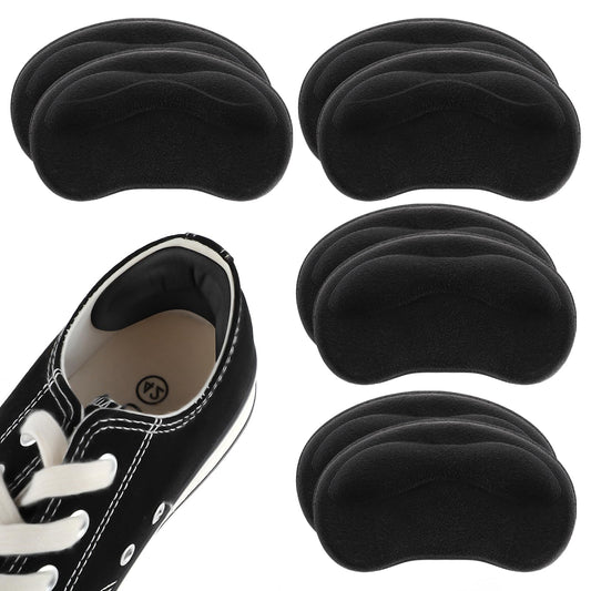 Sibba Heel Cushion Pads, 4 Pair Self-Adhesive Heel Grips Inserts for Boots Loose Shoes Too Big, Anti Blister Shoe Liners Heel Protectors, Reusable Heel Guards Liners for Women Men, Improve Shoe Fit