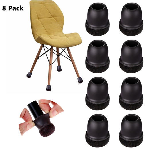COMNICO 8 Pcs Chair Leg Floor Protectors Stool Leg Protectors Caps Shock-Absorbing Furniture Pads Upgraded Thickened Non Slip Reduce Noise Covers to Protect Hardwood Floors (Round Fit 15-20 mm)