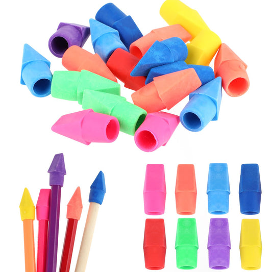 Sibba 20PCS Pencil Top Erasers, Neon Color Pencil Caps Erasers, Kid Eraser Caps for Pencils, Pencil Erasers Set for Students, Art Drawing, Teacher Supplies & School Supplies