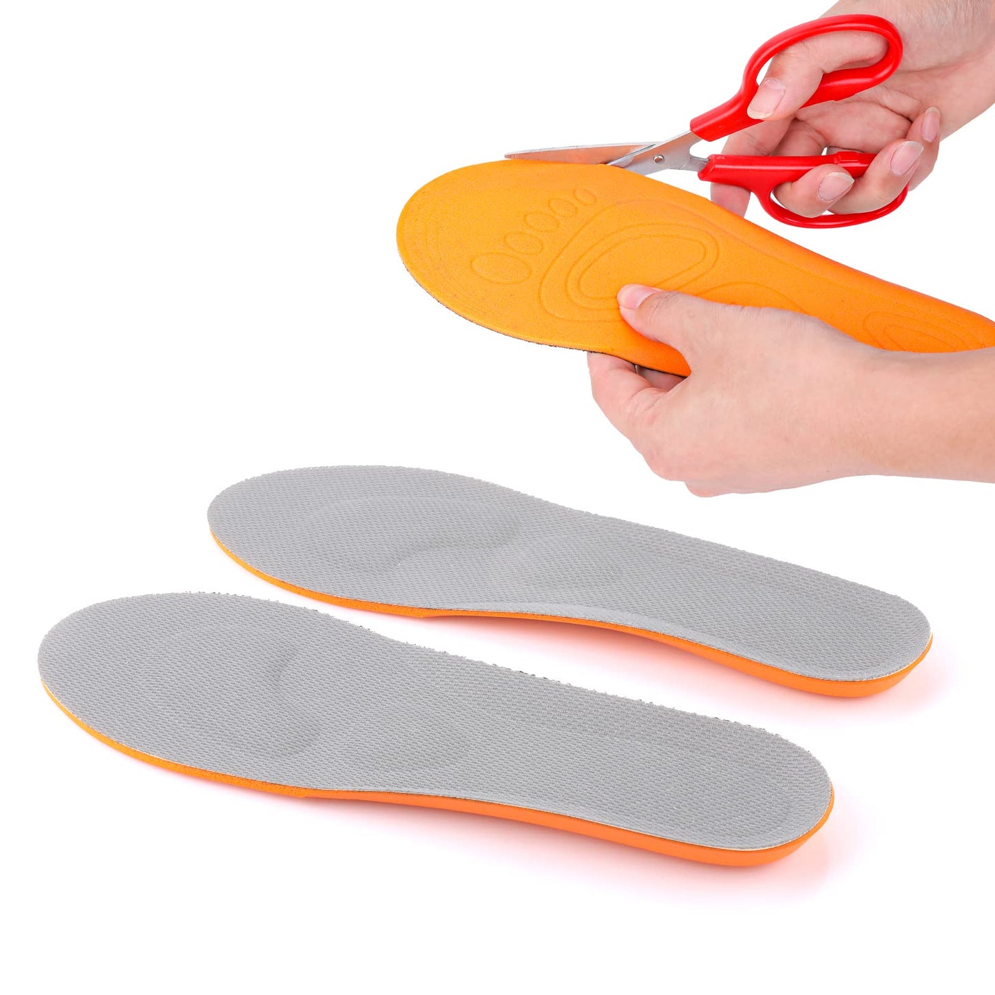 Sibba Plantar Fasciitis Feet Insoles Arch Supports Orthotics Inserts for Men Women Cropped Insole Relieve Flat Feet, High Arch, Foot Pain (Men's 8.5-11.5, Grey)