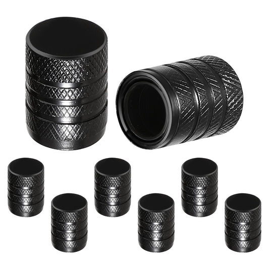 8PCS Tire Valve Stem Cap Cover, Tire Air Cap Metal Corrosion Resistant Leak-Proof Universal Stem Covers Tire Valve Caps Car Accessories for Car SUV Truck Motorcycle Bike Black