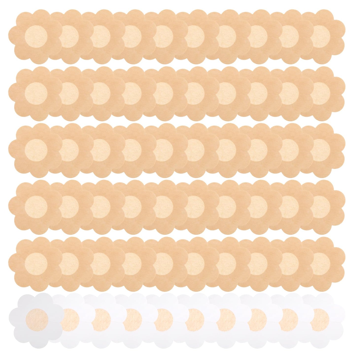 COMNICO 60 Pieces Nipple Breast Covers Disposable Bra Pasties Self-Adhesive No Show Bra Petal Bra Pad for Women(60)