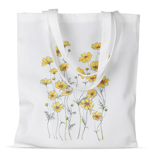 COMNICO Aesthetic Canvas Tote Bag, 1Pcs Sturdy Cotton Tote Bag with Pattern for Women Gifts Large Capacity Beach Bag Shopping Bags Shoulder Bag Reusable Grocery Bags for Vacation Shopping Grocery