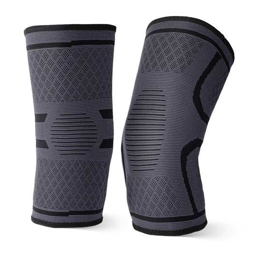 Sibba 1 Pair Knee Compression Sleeve Brace Running Weightlifting Protective Support Pads Working Out Sports Activities Double-layer Anti-slip Strip Pull Tie Arthritis Pain Leg Care Fit Women Men