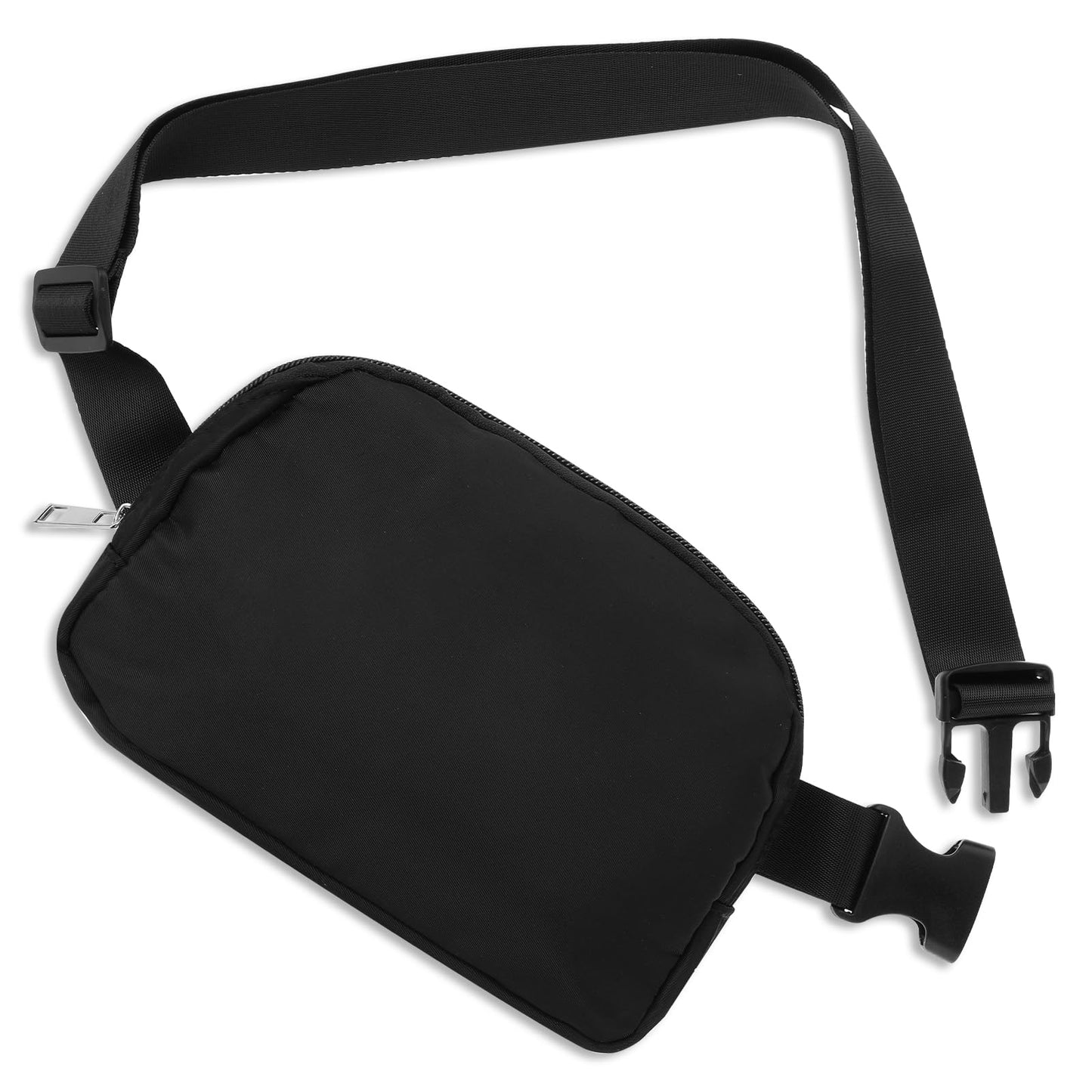 COMNICO Belt Bag for Women, Mini Portable Fanny Pack with Adjustable Strap Black Unisex Crossbody Waist Packs for Women and Men Outdoor Travel Camping Running Sports