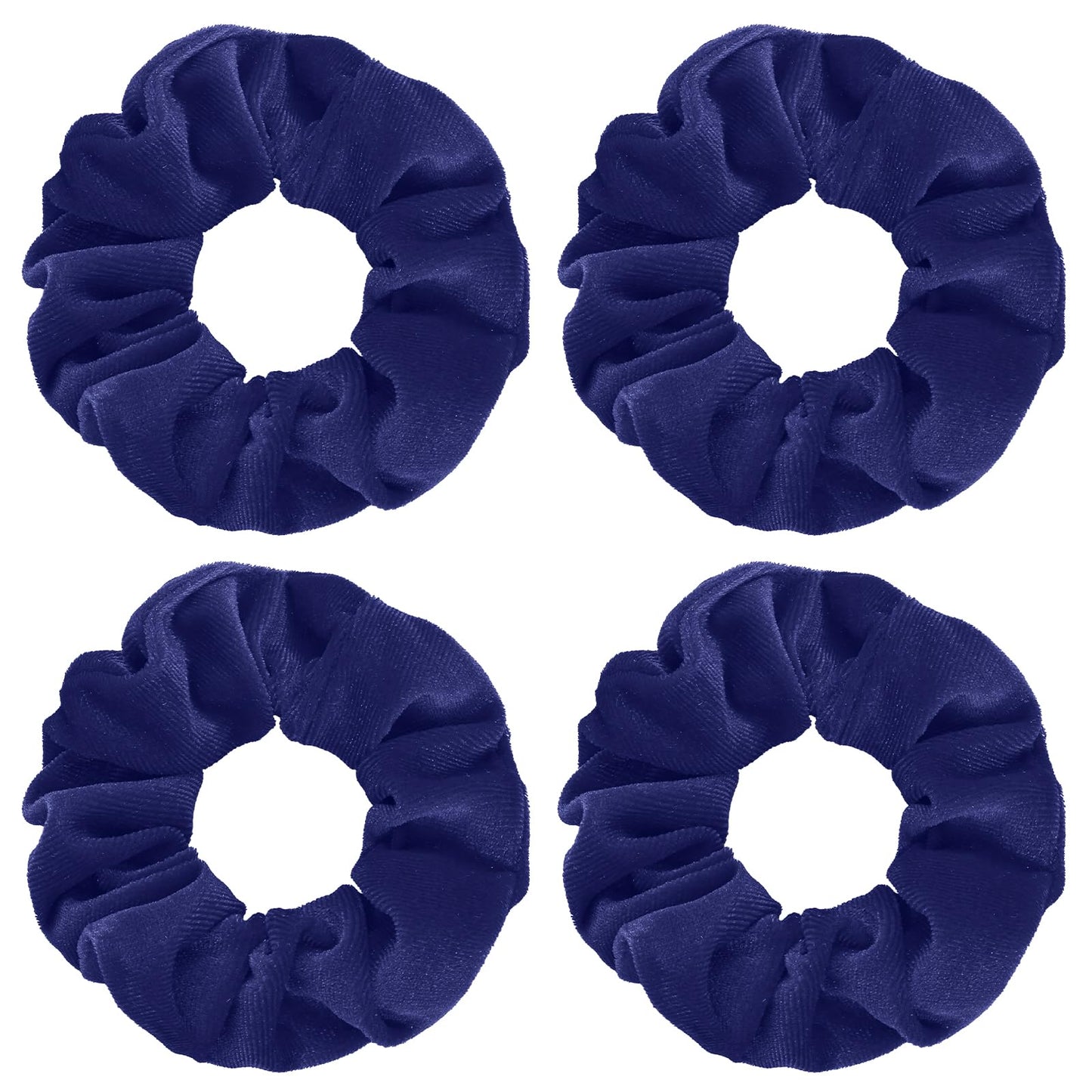 4 Pcs Velvet Hair Scrunchies Large Elastic Hair Band Thick Soft Scrunchy Ropes Curly Ponytail Holder Ties Gift for Wristband Girls Women Hair Accessories Valentine's Day(Blue)