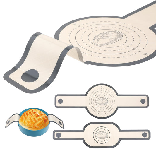 Dimeho 2 Pcs Silicone Bread Sling Oval and Round for Dutch Oven Non-Stick & Easy Clean Reusable Bread Baking Mat Set with Long Handles Transfer Sourdough Mat Tools Supplier Liner
