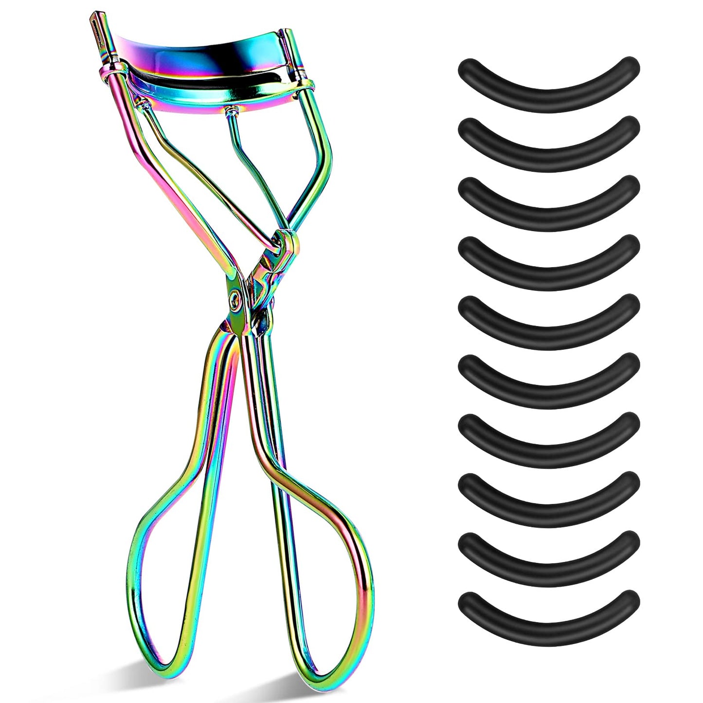 Sibba Eyelash Curlers with 10 Refill Silicone Pads, Rose Golden Eyelashes Curler for Women, Lash Curler Easy to Curl Eyelashes Naturally and Fits All Eye Shapes (Multicolor)