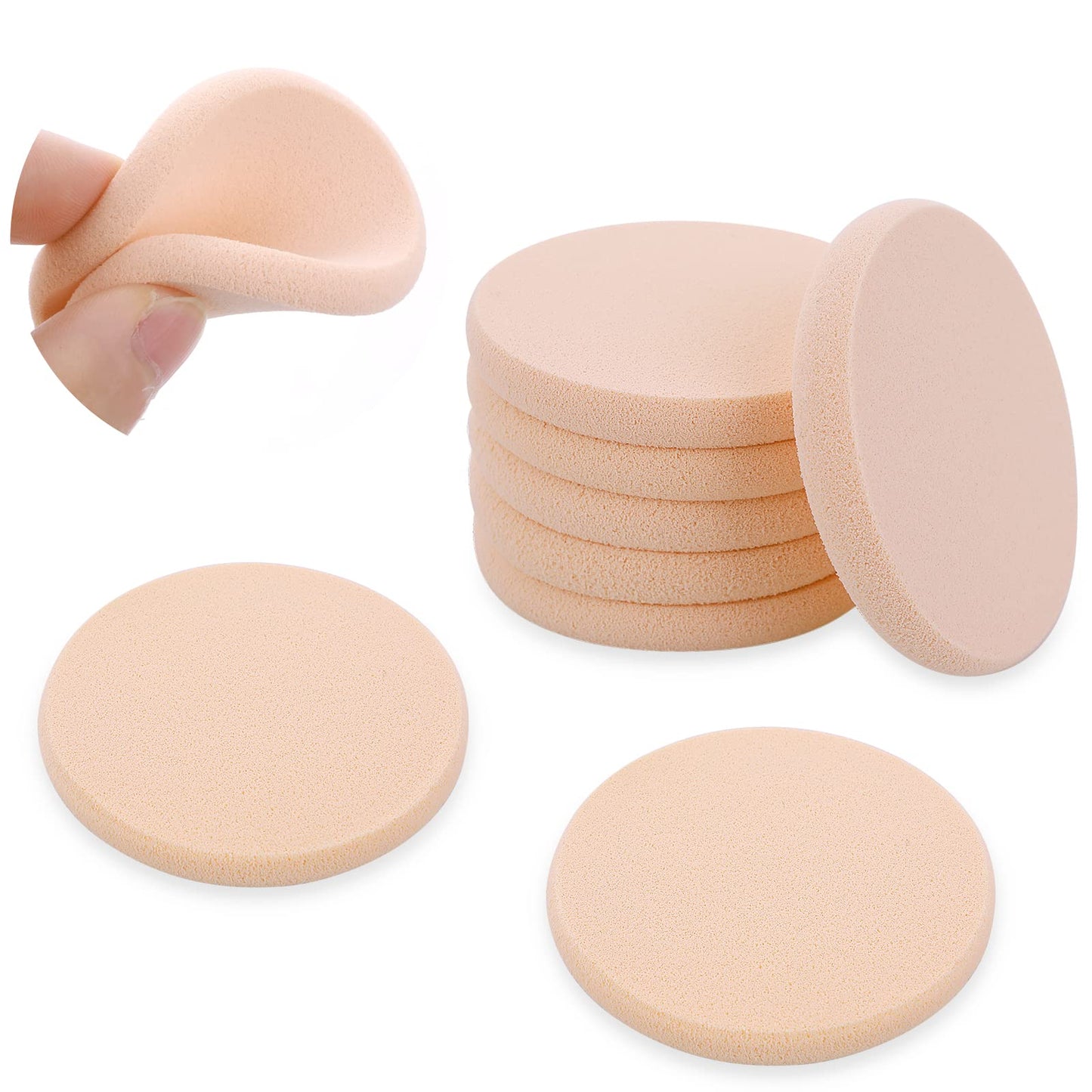 Sibba Makeup Sponge Foundation Concealer Facial Face Blender Blending Applicator 6 PCS Mini Round Hypoallergenic Powder Puffs Estheticians Beauty Cosmetic Make Up