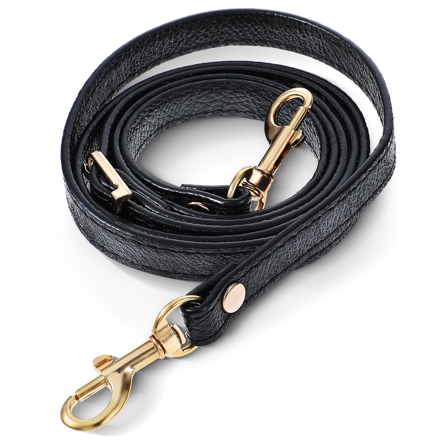 COMNICO Leather Handbag Strap Replacement, 1Pcs Purse Straps Replacement Crossbody 47.2 Inch Long Black Adjustable Replacement Strap with Metal Buckle 0.47 Inch Wide for Crossbody Bag Purse Handbag