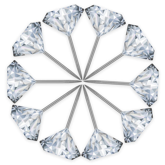 COMNICO Diamond Push Pins, 100 Pcs Clear Pushpins Stainless Steel Decorative Thumb Transparent Diamond Plastic Head Steel Pin for Office Map Calendar Art Painting