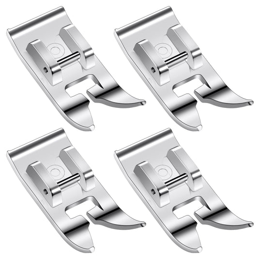 4Pcs Universal General Purpose Zigzag Foot Straight Stitch Foot Snap On Foot Sewing Machines Presser Foot Overlock Overcast Presser Foot for Most Domestic Low Shank Sewing Machines