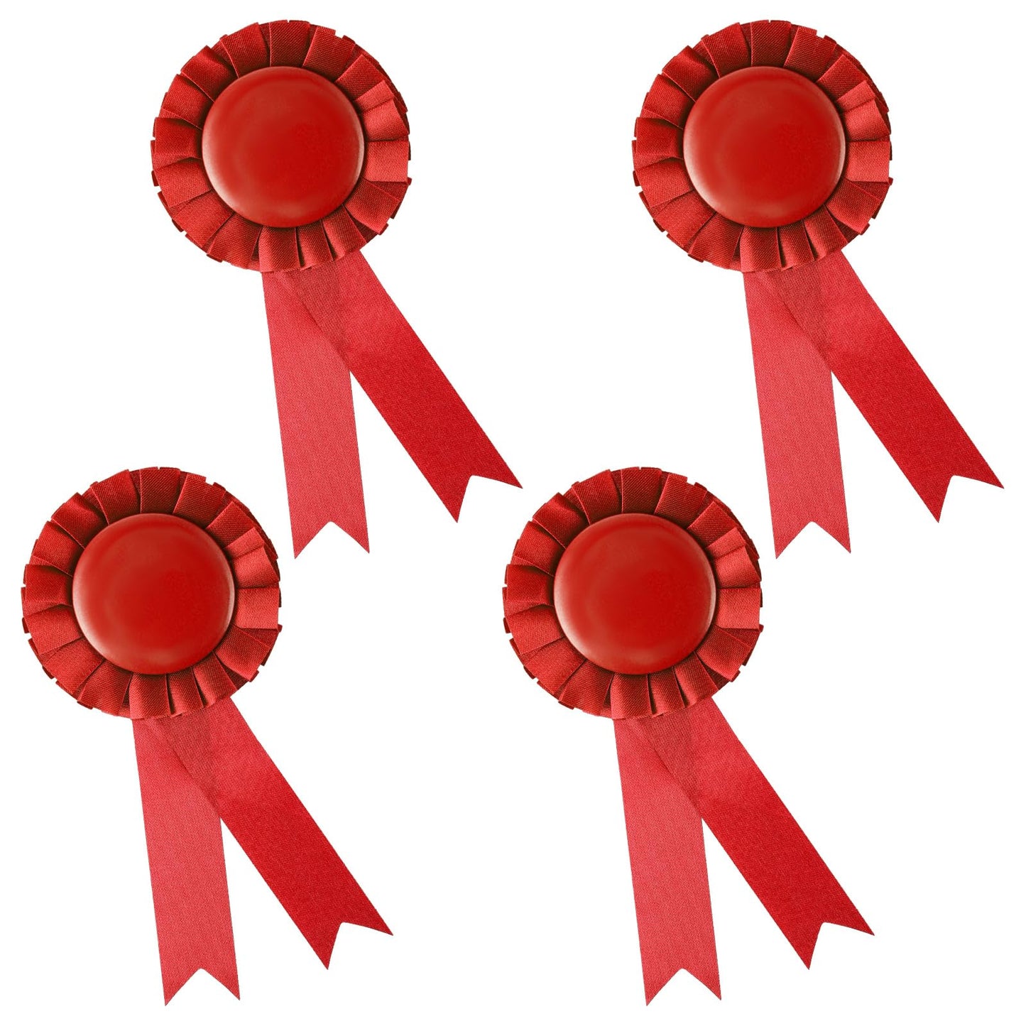 Academic Award Incentives Ribbons 4 PCS DIY Rose Brooch Decorations Participation Costume Prize For Winner Science Badge Awards Cook Certificate Alloween Set Christmas Party Supplies(Red)