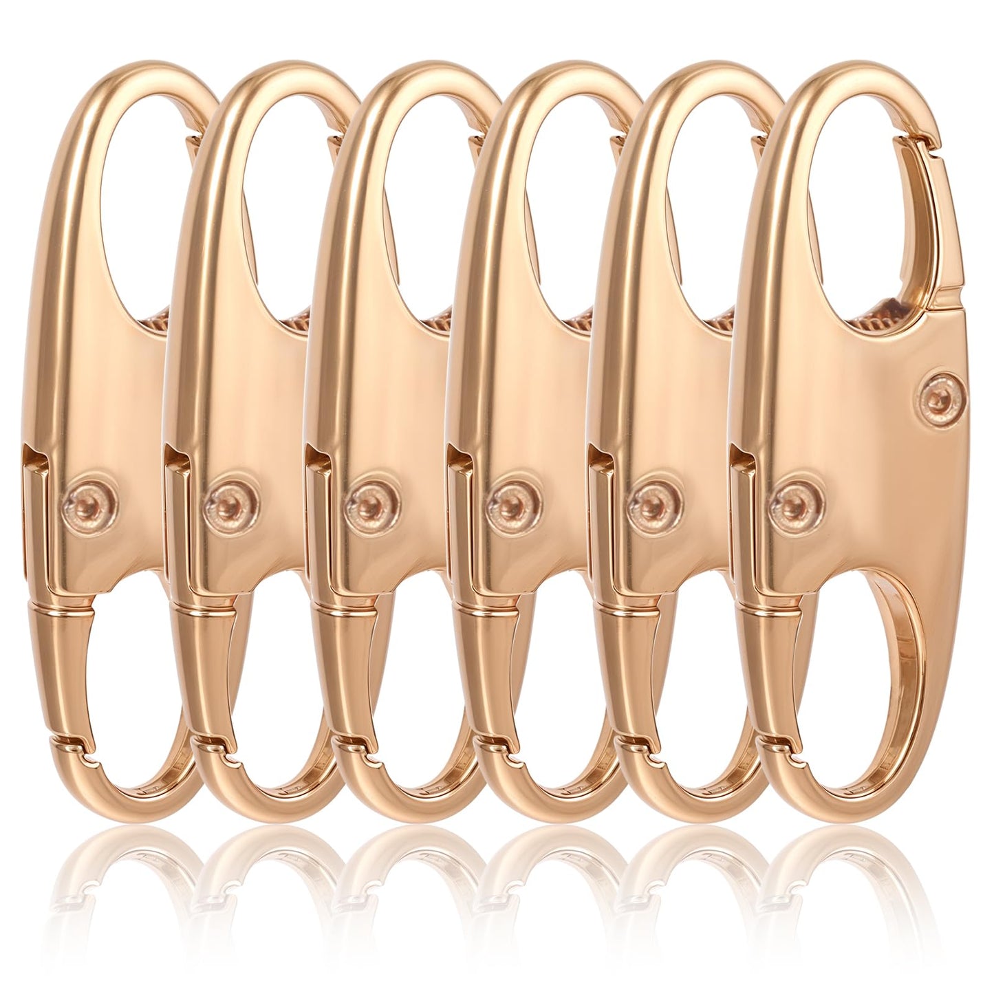 Dimeho 6Pcs Zipper Clip Theft Deterrent Double Small Carabiner Clips S Carabiner Zipper Pull Locks for Backpacks Luggage Suitcase Camping (Gold)