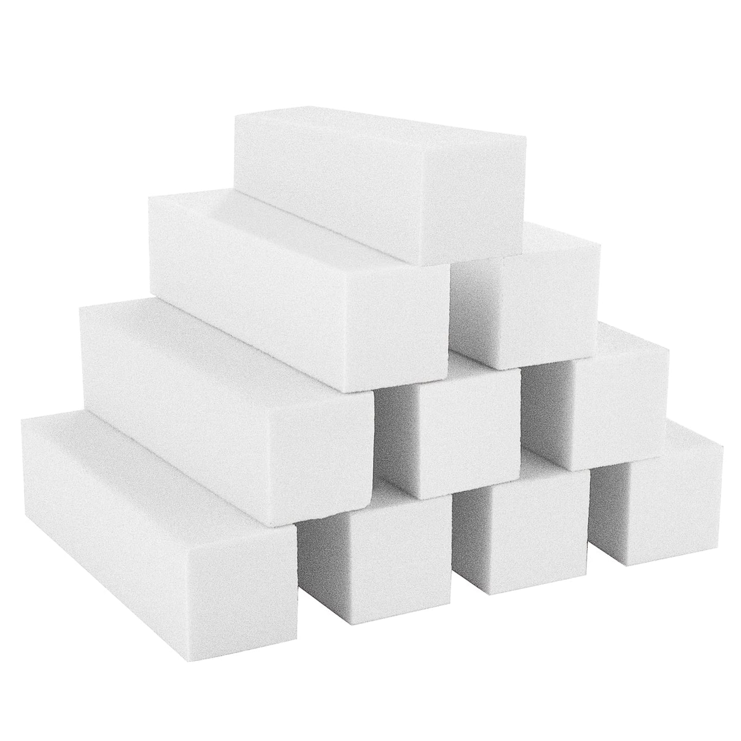 Sibba 10 Pcs Nail Buffer Block Manicure Pedicure Tools Professional White Sanding File Blocks for Smoothing Shaping or Polishing Buffing Natural Acrylic Gel Nails Care Home Salons Use Nail Art Tips