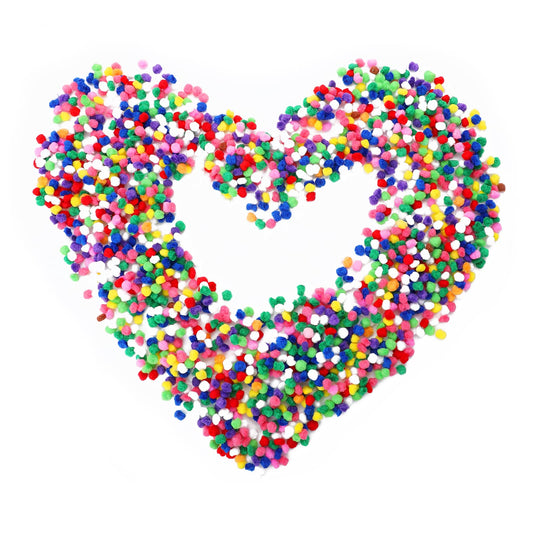 Sibba 2000Pcs Pom Pom Crafts 10mm Small Mini Poms Assorted Colours Pompoms for Children's Arts Easter Christmas Birthday Party DIY Decor Mixed Color Pom Poms
