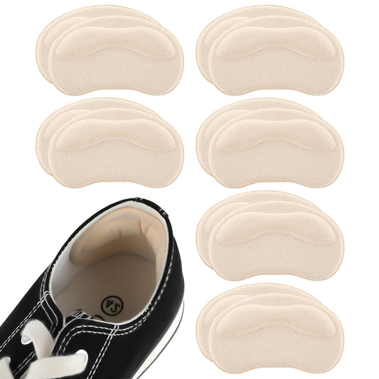 Sibba 6 Pairs Heel Cushion Pads, Self-Adhesive Heel Grips Inserts for Boots Loose Shoes Too Big, Anti Blister Shoe Liners Heel Protectors, Reusable Heel Guards Liners for Women Men(Nude)