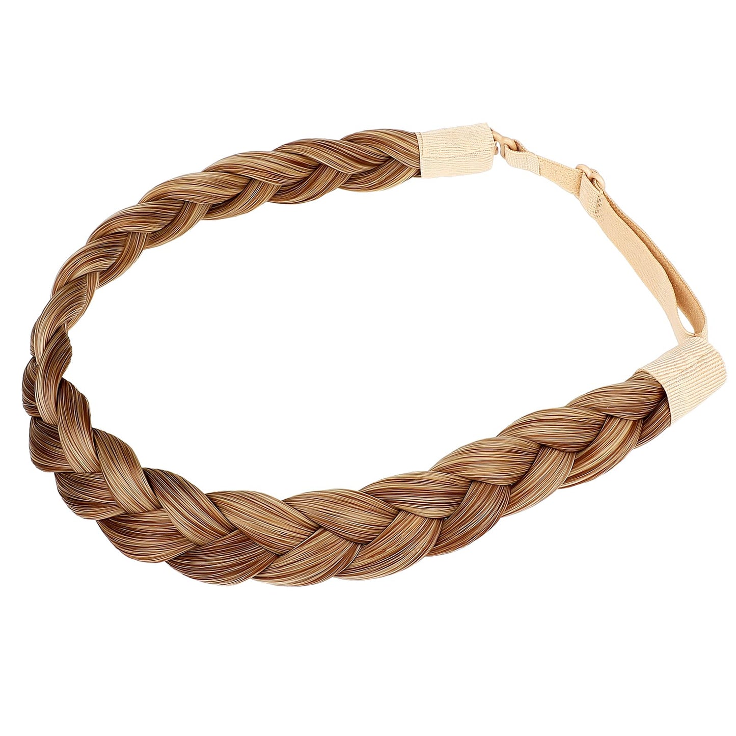 COMNICO Hair Braided Headband, Synthetic Wide Classic Braids Headband Elastic Stretch Hairpiece Wig Band Women Girl Hair Beauty Accessories for Women Hair