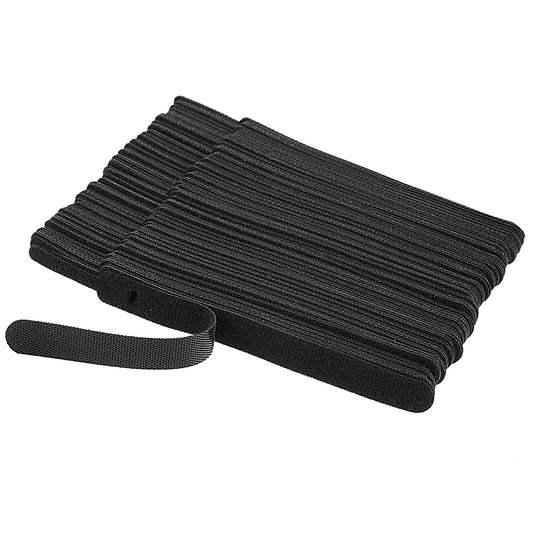 COMNICO 100Pcs Reusable Cable Ties, Adjustable Cord Straps Black Cord Organization Fastener Straps Multi Purpose Hook Loop Cords Management for Home Office and Data Centers Organizer