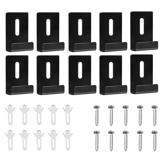 10Pcs Metal Mirror Clips Kit Wide Channel Mirror Holder Mirror Hanger Clip Kit with Screw Heavy Duty Mirror Holder Hooks Mirror Retainer Clips for Frameless Mirror Mounting Wall Tile Billboard Display