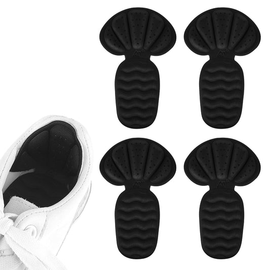 COMNICO Heel Grips, 2 Pairs 2 in 1 Heel Pads Self-Adhesive Heel Cushion Inserts Liner Cushions Shoe Pads Insoles Protectors for Women Men Blisters Loose Shoes Shoe Fillers(Black)