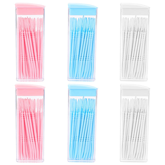 Sibba Double Head 360 Pcs Dental Flossing Interdental Toothpick Brush Teeth Stick Oral Care Picks Soft Bristle Clean Brushpicks Sticks Remove Flossers Braces Accessories