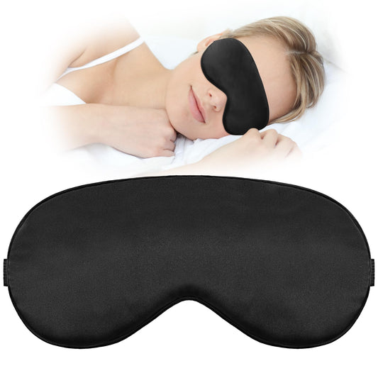 Sleep Mask for Side Sleeper, Black Eye Mask with Adjustable Strap for Sleeping Light Blocking, Soft Breathable Eye Blinder for Travel, Nap, Meditation