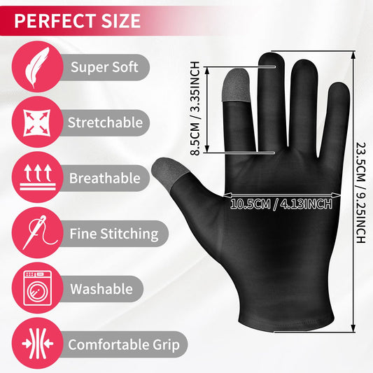 Sibba 4 Pairs Moisturizing Gloves Overnight, Touch Screen Gloves White Cotton Gloves for Dry Hands Eczema, Hand Spa Treatment Gloves for Repair Rough Cracked Dry Chapped Hands Skin, Inspection Gloves