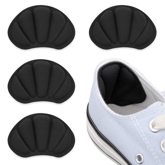 Sibba 2 Pairs Heel Cushion Liner Inserts, Anti-Slip Shoes Pads, Self-Adhesive Shoes Heel Blister Protectors Heel Grips for Shoes Too Big (Black)