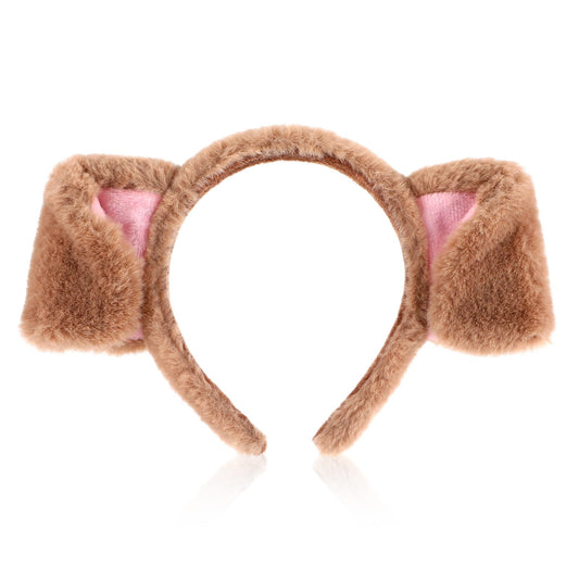 Brown Dog Headband with Cartoon Puppy Ears Headband Cartoon Puppy Animal Headwear Ears Animal Hair Band Dog Ears Costume Puppy Ears Headband for Dog Party Decorations Christmas Costume