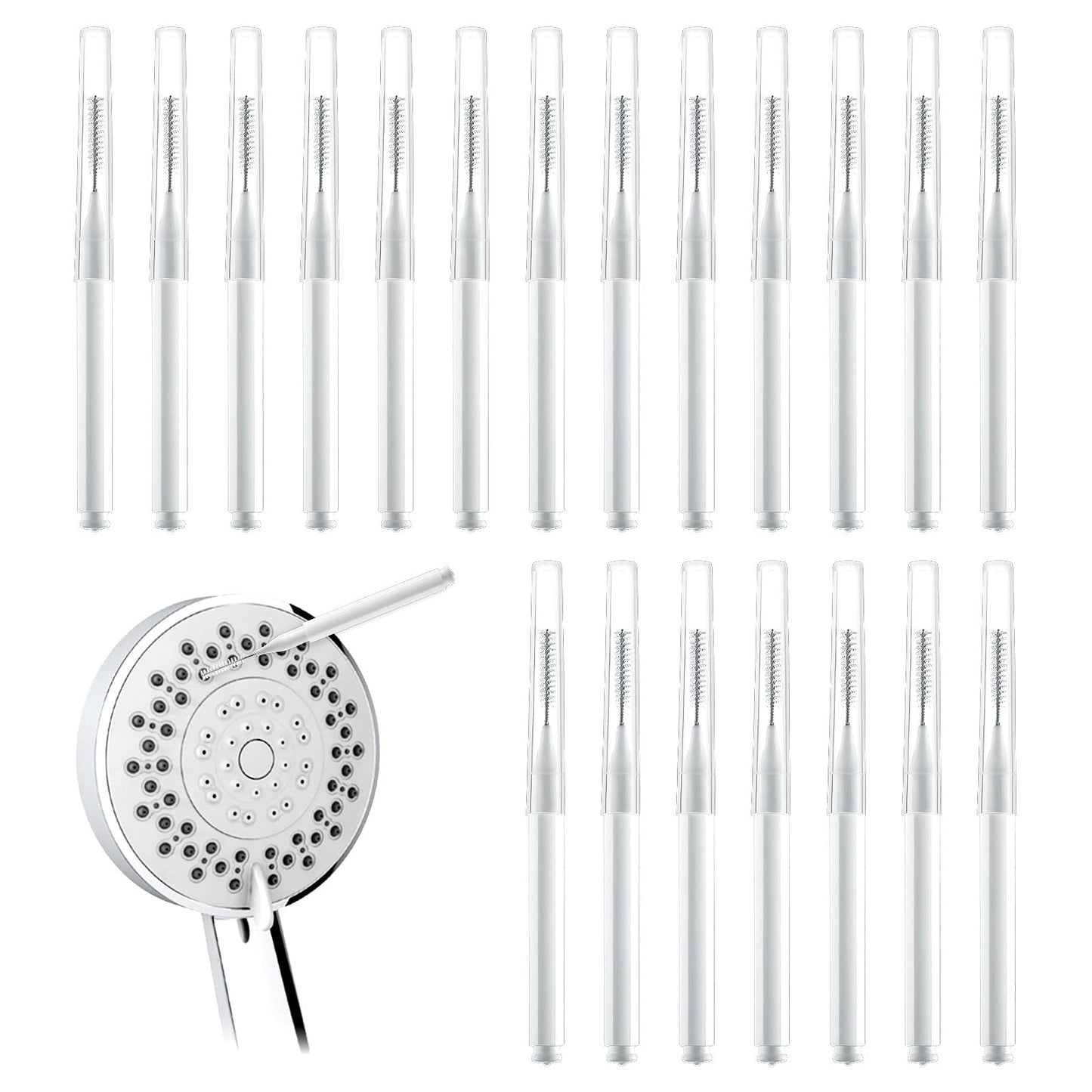 Sibba Shower Head Cleaning Brush Sets 20 Pcs Small Hole Cleaner Tool Multifunctional Crevice Showerhead Brushes Interdental Picks Household Supplies Fit Sippy Cup Straw Tap Shower Head