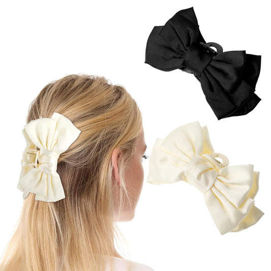 Bow Hair Claw Clips for Women, Bow-knot Hair Claw Clips Barrettes for Thick Thin Hair, Nonslip Claws Clamps Hair Clips, Bow Hair Dress Up Accessories for Birthday, Party Show, Christmas, Thanksgiving
