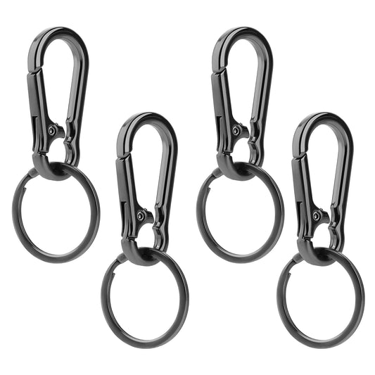 Dimeho 4Pcs Key Ring Chain Holder Metal Carabiner Clip Spring Snap Hook Paracord Hanging Clips for Camera Strap Flashlight Car Keys/Purse Organizer