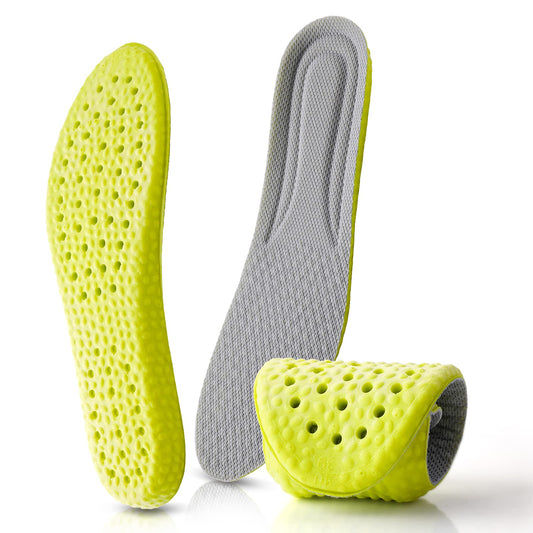WLLHYF 1 Pair Memory Foam Shoe Insoles, Prevent Foot Odor Shock Absorption Inserts Sports Insoles Soft Comfortable Replacement Insoles for Men Women Relieve Foot Pain W: UK 3-6 I M: UK 5-7