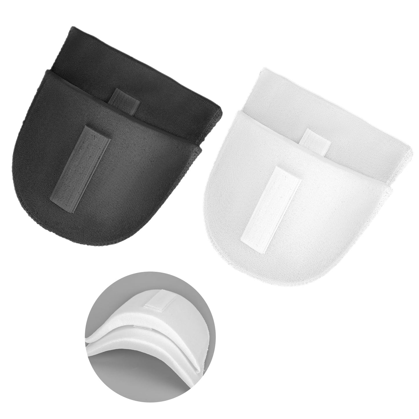 COMNICO 2 Pairs Sewing Shoulder Pads Thickness 1.5cm Sponge Breathable Set-in Pads Sloping High Low Shoulders Sewing Supplies for Women Men Blazer Suit T-Shirt (Black+White)