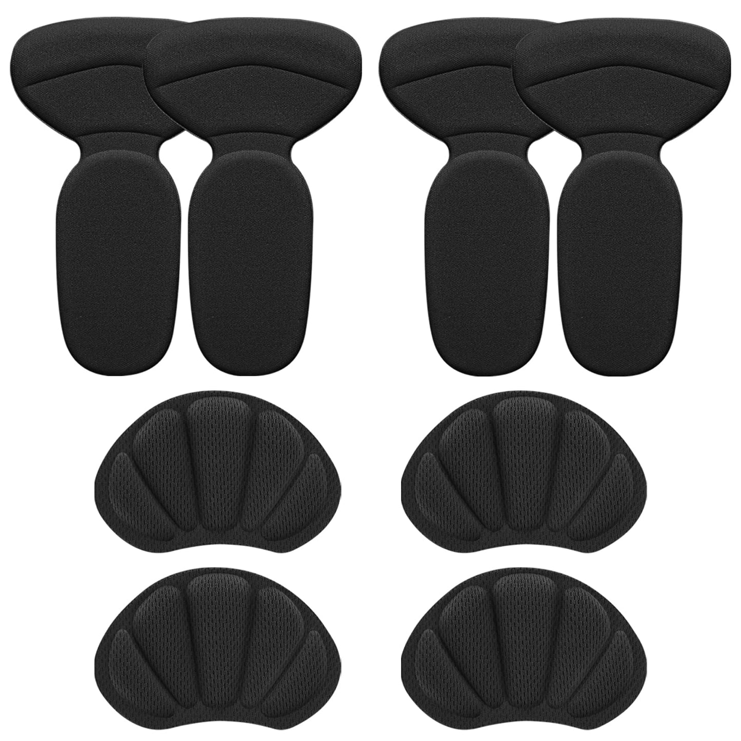 Sibba 4 Pairs Butterfly Foot Care Protector Heel Cushion for Big Shoes Includes 2 Pairs Self-Adhesive Heel Cushion Pads and 2 Pairs T Shape Heel Grips Liner Insert Preventing Too Big Shoe Relieve Pain
