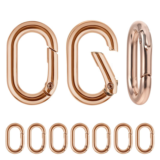COMNICO Carabiner Small, Pack of 10 Oval Carabiners, Key Ring Carabiner Aluminium Screw Carabiner, Versatile, Mini Carabiner Key Ring Replacement