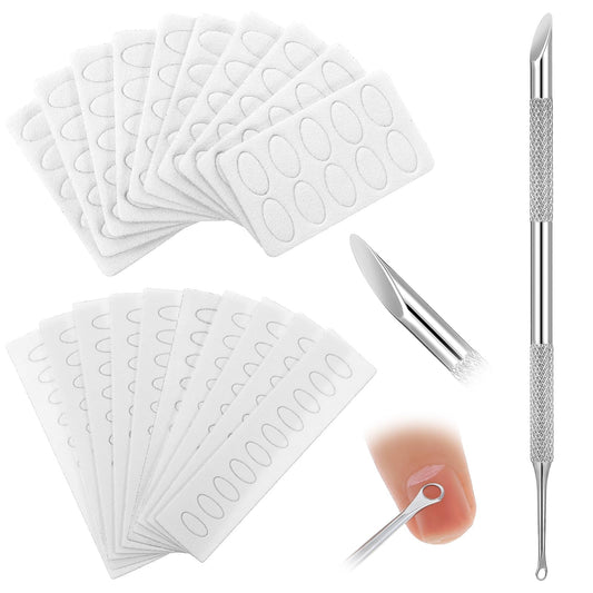 Wanmu Pre-treatment Cuticle Pusher, Prep Nail Pushers, Dual Ended Cuticle Remover with Sandpaper Sheets, Dead Skin Removing Manicure Tool for Nail Care Art Nail Prep