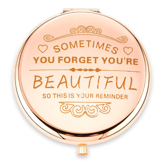 Wanmu Compact Mirror for Women Girls, Pocket Portable Mirror, Unique Valentines Day Gifts, Personalized Birthday Gifts, Friendship Gifts for Wife Mom Grandma Sister Daughter Friend