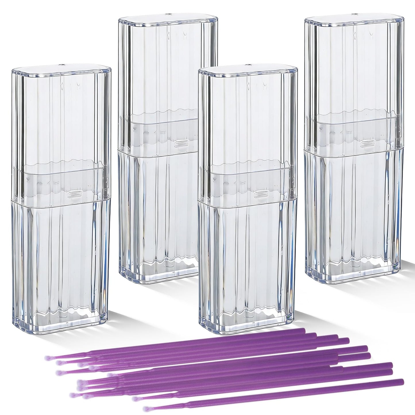 Pack of 4 Cotton Buds Container for Travel Portable Small Cotton Buds Dispenser Clear Mini Storage Box with Cotton Buds Organiser with Dustproof Lid for Cotton Swabs Toothpicks